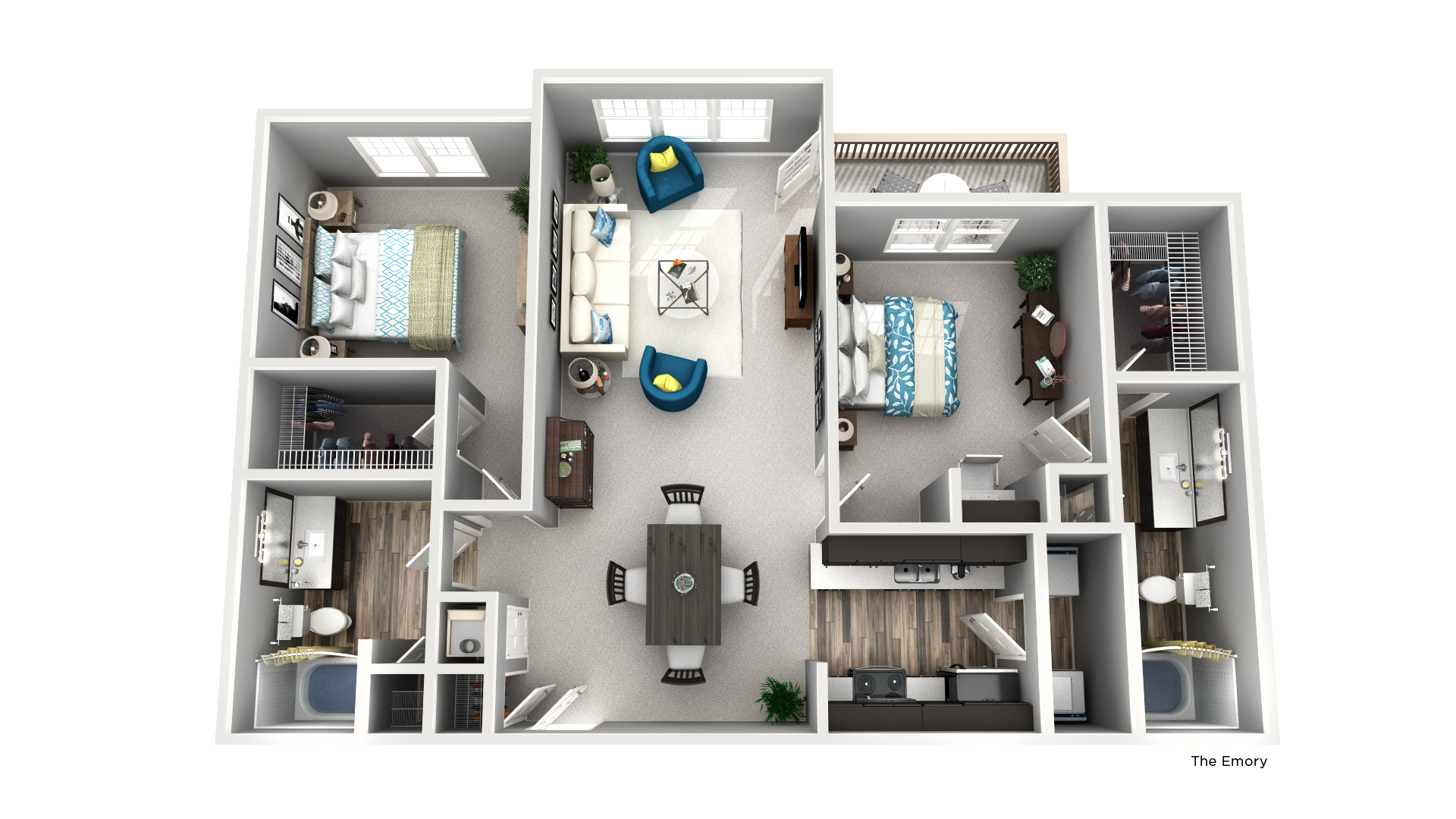 Apartment, 2 bedroom, 2 bath, 1180 square feet